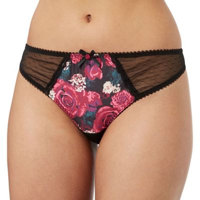 Gorgeous DD+ Black floral print thong